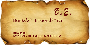 Benkő Eleonóra névjegykártya